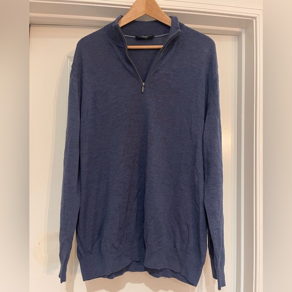 Charles Tyrwhitt Other - Charles Tyrwhitt Men's Navy Zip-Up Sweater 100% merino wool